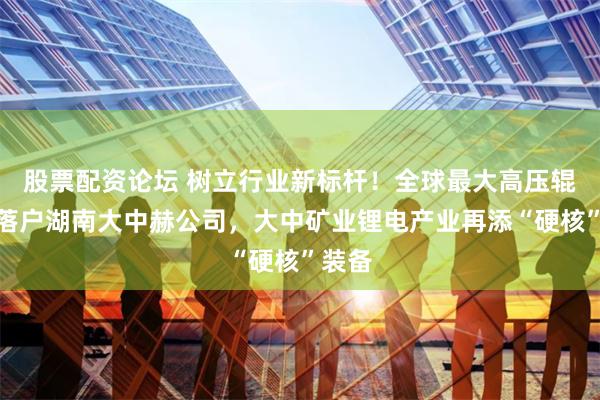 股票配资论坛 树立行业新标杆！全球最大高压辊磨机落户湖南大中赫公司，大中矿业锂电产业再添“硬核”装备